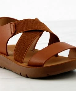 Link Reform 53K Little Girls Criss Cross Elastic Strap Flat Sandals