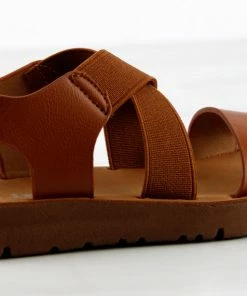 Link Reform 53K Little Girls Criss Cross Elastic Strap Flat Sandals