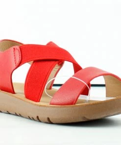 Link Reform 53K Little Girls Criss Cross Elastic Strap Flat Sandals