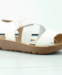 Link Reform 53K Little Girls Criss Cross Elastic Strap Flat Sandals