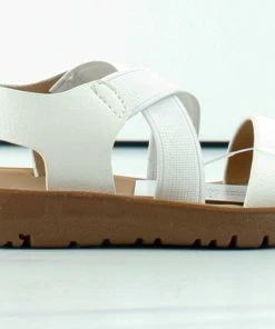 Link Reform 53K Little Girls Criss Cross Elastic Strap Flat Sandals