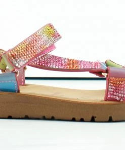 Link Reform-76k Little Girls Light Weight Side Strap Glitter Sandals Girl's