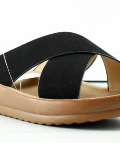 Forever Regular 70 Womens Cross Strap Comfort Slip On Slides