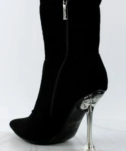 Cape Robin Women's Renee Womens Pointed Toe Translucent Stiletto Heel Boots 5 Cape Robin Women's Renee Womens Pointed Toe Translucent Stiletto Heel Boots