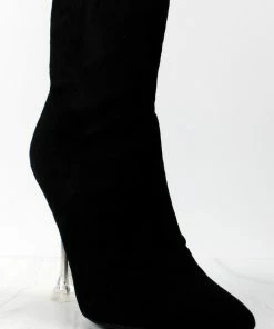 Cape Robin Women's Renee Womens Pointed Toe Translucent Stiletto Heel Boots