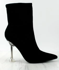 Cape Robin Women's Renee Womens Pointed Toe Translucent Stiletto Heel Boots