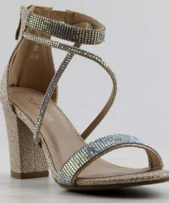 Top Moda Rosa 66 Women's Rhinestone Strappy Dress Heels