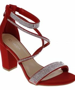Top Moda Rosa 66 Women's Rhinestone Strappy Dress Heels