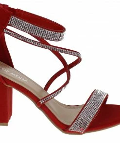 Top Moda Rosa 66 Women's Rhinestone Strappy Dress Heels