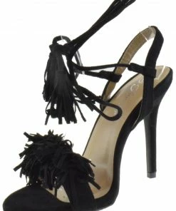 Forever Rubina 57 Women's Fringe Open Toe High Heel Sandals