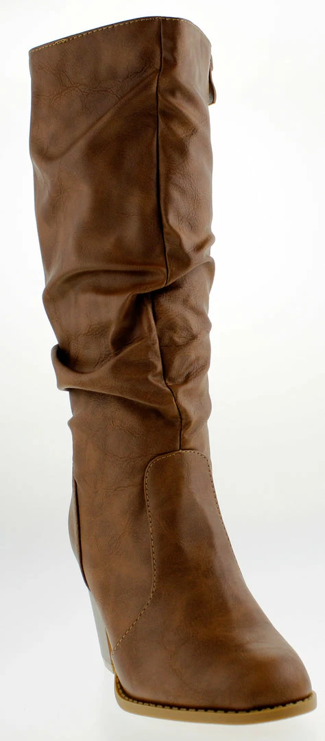 Forever Safety 53 Mid Calf Slouched Chunky Heeled Boot 4 Forever Safety 53 Mid Calf Slouched Chunky Heeled Boot