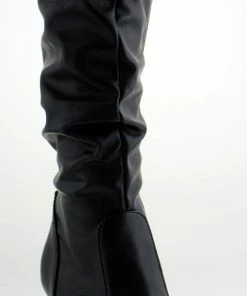 Forever Safety 53 Mid Calf Slouched Chunky Heeled Boot