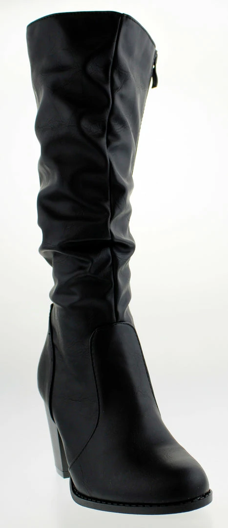 Forever Safety 53 Mid Calf Slouched Chunky Heeled Boot 1 Forever Safety 53 Mid Calf Slouched Chunky Heeled Boot