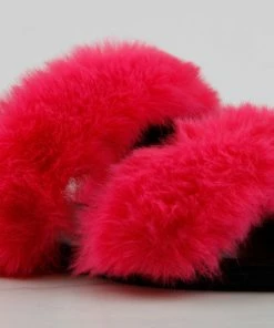 Top Moda Women's Salinas 22 Womens Faux Fur Band Slip On Sandals