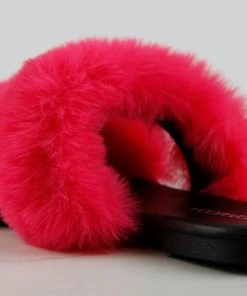 Top Moda Women's Salinas 22 Womens Faux Fur Band Slip On Sandals