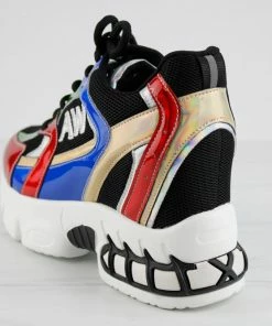 Anthony Wang Sapota 02 Womens Multi Tone Platform Lace Up Fashion Sneakers Women's