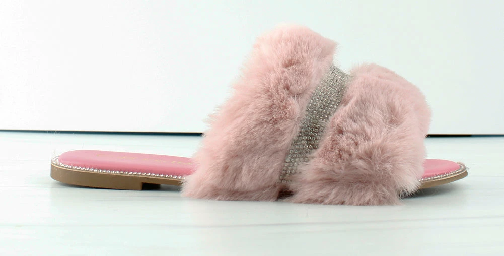 Lucita Sarah 008 Womens Flat Slip On Faux Fur Sandals 2 Lucita Sarah 008 Womens Flat Slip On Faux Fur Sandals