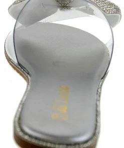 DD Lucita Sarah 05 Women's Embellished Rhinestone Bow Flat Sandals