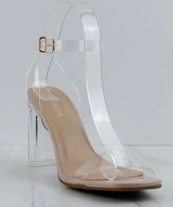 Top Moda Women's Selma-36 Womens Transparent High Heeled Sandals