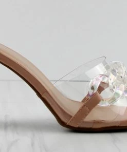 Top Moda Selma 8 Women's Chain Link Embellished Clear Heeled Sandals 16 Top Moda Selma 8 Women's Chain Link Embellished Clear Heeled Sandals