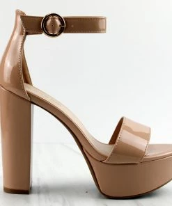 Bamboo Women's Shocking-31 Womens Single Band Block Heel Sandals