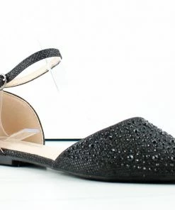 Forever Showy 82 Womens Pointed Toe Rhinestone Ballerina Flats Women's