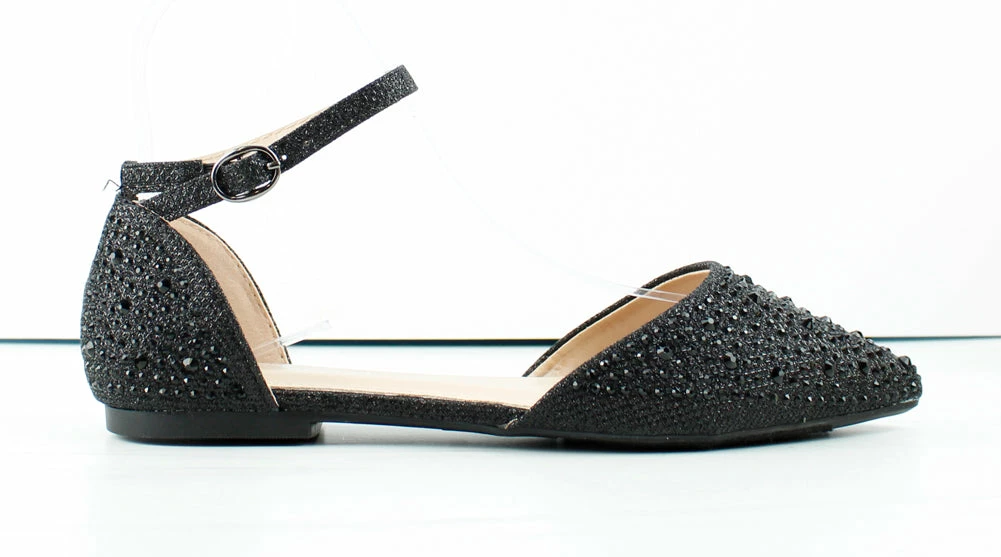 Forever Showy 82 Womens Pointed Toe Rhinestone Ballerina Flats Women's 2 Forever Showy 82 Womens Pointed Toe Rhinestone Ballerina Flats Women's