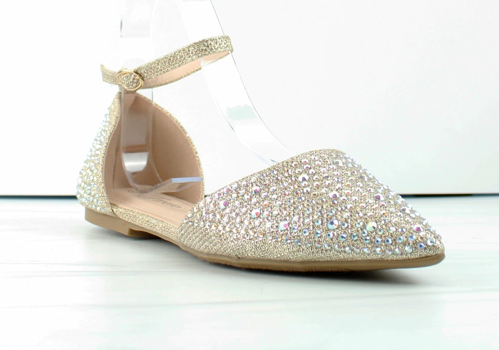 Forever Showy 82 Womens Pointed Toe Rhinestone Ballerina Flats Women's 4 Forever Showy 82 Womens Pointed Toe Rhinestone Ballerina Flats Women's