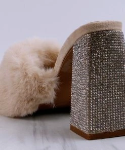 Cape Robin Women's Softy Womens Open Heel Rhinestone Fur Sandals 5 Cape Robin Women's Softy Womens Open Heel Rhinestone Fur Sandals