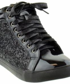 Forever Sparkle 25 Womens High Top Sequin Lace Up Sneakers LIQUIDATIONS!