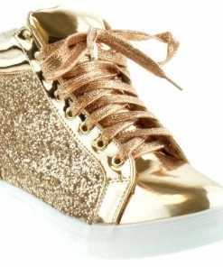 Forever Sparkle 25 Womens High Top Sequin Lace Up Sneakers LIQUIDATIONS!