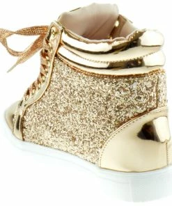 Forever Sparkle 25 Womens High Top Sequin Lace Up Sneakers LIQUIDATIONS!