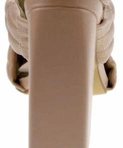 Lemonade Sponge Womens Quilted Square Toe Chunky Heel Sandals