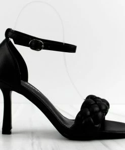 Forever Square-66 Womens Single Braided Band Stiletto Sandals Women's