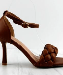 Forever Square-66 Womens Single Braided Band Stiletto Sandals Women's