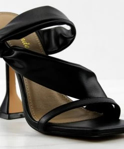 Lemonade Stacie Womens Scrunch Strap Square Toe Slip On Pyramid Heels Women's