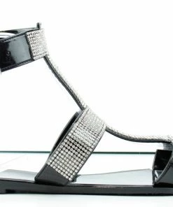 Bamboo Studs 11 Womens Rhinestone Caged Jelly Flat Sandals