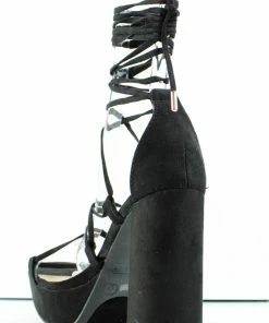 Bamboo Women's Stunning 01 Womens Strappy Wrap Up Platform Block Heel Sandals