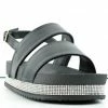 SBUP Women's Summer 31 Womens Platform Double Wide Strap Rhinestone Sandals
