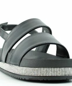 SBUP Women's Summer 31 Womens Platform Double Wide Strap Rhinestone Sandals