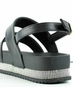 SBUP Women's Summer 31 Womens Platform Double Wide Strap Rhinestone Sandals