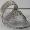 Top Moda Women's Surya 1 Womens Fully Double Rhinestone Embellished Flat Slip On Sandals