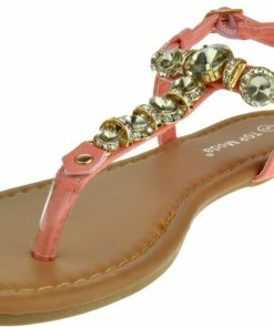 SHOE BARGAIN WAREHOUSE (WWW.SBWSHOES.COM) TL 35 Women's Rhinestone Thong Sandals