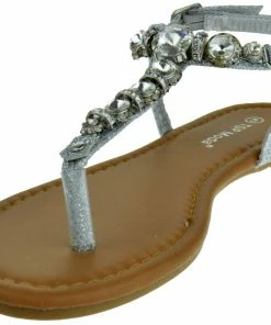 SHOE BARGAIN WAREHOUSE (WWW.SBWSHOES.COM) TL 35 Women's Rhinestone Thong Sandals