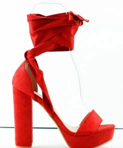 Forever Taste 92 Womens Platform Block Heel Lace Up Sandals Women's