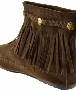 Shoe Dezigns Women's Western 19 Womens Fringe Moccasin Ankle Boots