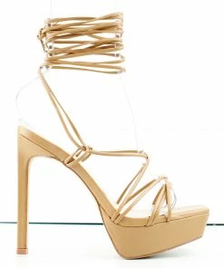 Bamboo Thrilling 03 Womens Strappy Wrap Up Platform Stiletto Sandals Women's