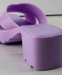 Top Moda Tiana 3 Women's Patent Slip On Chunky Low Heeled Sandals