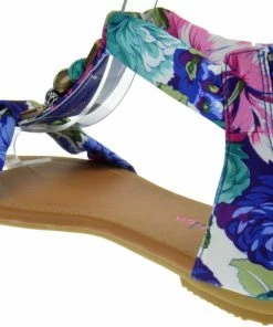 SBW Shoes Triba-1 Women's Floral Beaded Flat Sandals