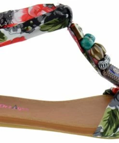 SBW Shoes Triba-1 Women's Floral Beaded Flat Sandals